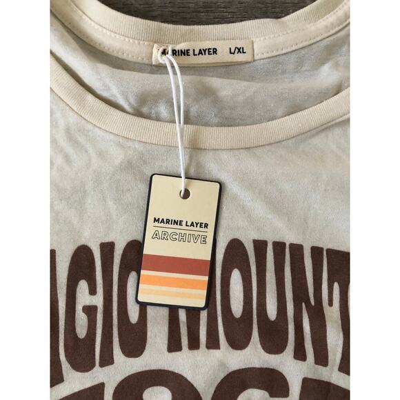 Marine Layer Graphic Tee Magic Mountain Graphic Long Sleeve T-Shirt NWT L / XL - Picture 3 of 7
